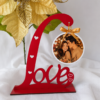 CORAZON Y LOVE DECORATIVO EN MADERA MDF PERSONALIZADO CON FOTO COLGANTE